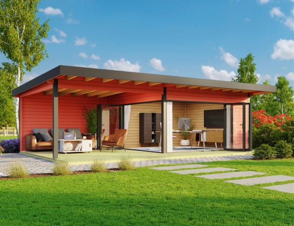 Lasita Maja Gartenhaus Domeo 10 Schwedenrot