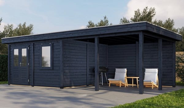 Lugarde Gartenhaus Ulm 764 x 388 cm schwarz