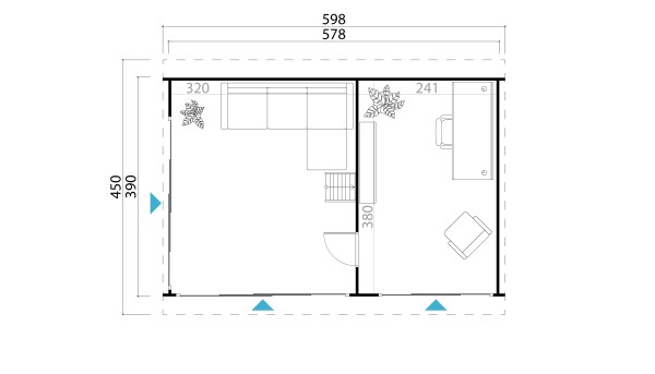 Lasita Maja Gartenhaus Murano 3 Grundriss