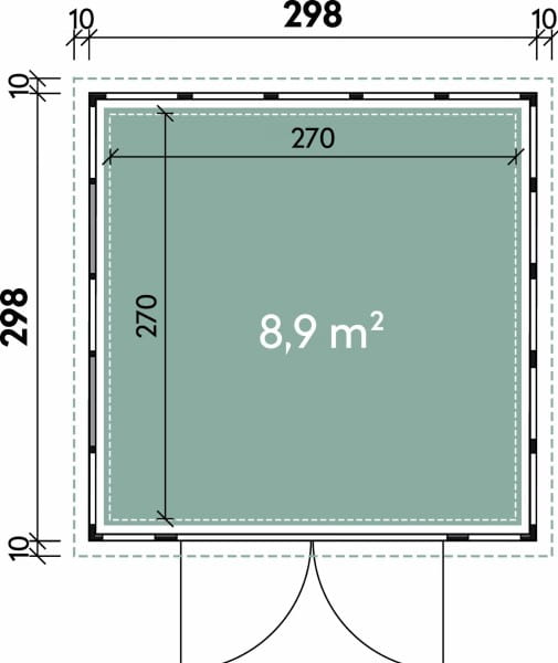 Telluria Metallgerätehaus Luminato 3030 Grundriss