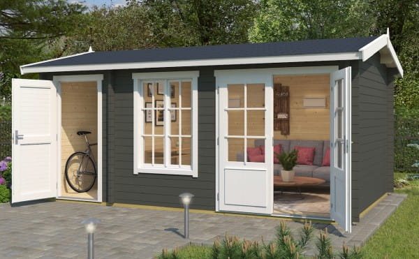 Gartenhaus Wrexham 2 Farbbehandlung Grüngrau von Lasita Maja
