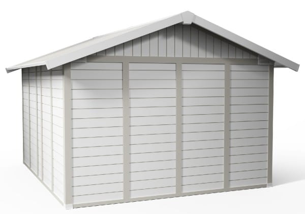 Grosfillex Kunststoff Gartenhaus Deco H 11 graugrün/weiss