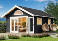 Lasita Maja Garten- und Freizeithaus Caroline 2.3 mit Schlafboden carbongrau