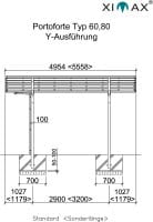Ximax Carport Portoforte Typ 80 Y Grundriss