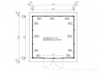 Gartenhaus Rerik 300 x 304 cm Grundriss