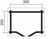 Gartenhaus Breda 300 x 200 cm Masse