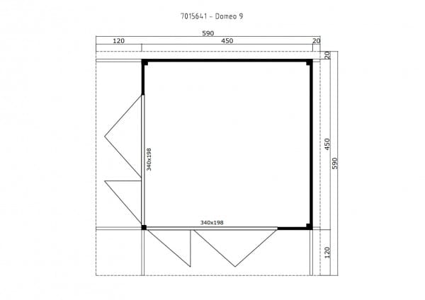 Lasita Maja Gartenhaus Domeo 9 Grundriss
