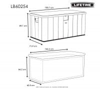 Lifetime Gartenbox Kissenbox Aufbewahrung sandfarbig Masse