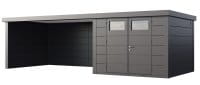 Gerätehaus Classico 3330 mit Lounge XL granitgrau links