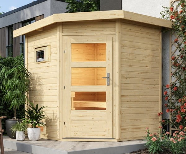 Karibu Gartensauna Pekka 196 x 196 cm in naturbelassen