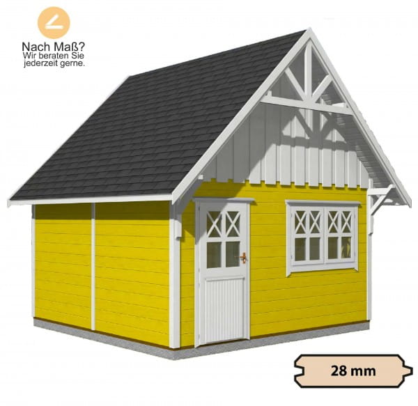 Schwedenhaus 4 mit Klöntür Sockelmaß: 390 x 390 cm