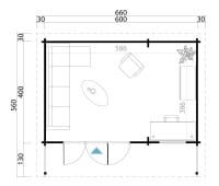 Gartenhaus Glencoe Grundriss