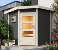 Karibu Gartensauna Pekka 196 x 196 cm in terragrau