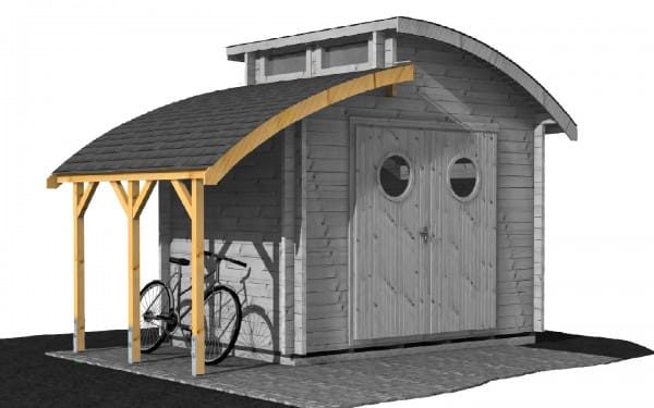Schleppdach für Blockbohlenhaus Nautic