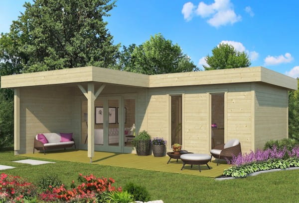Freizeit- Gartenhaus Brava 2 von Lasita Maja 350 x 700 cm unbehandelt