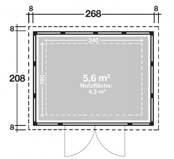 Telluria Metallgerätehaus Classico 2721 Grundriss