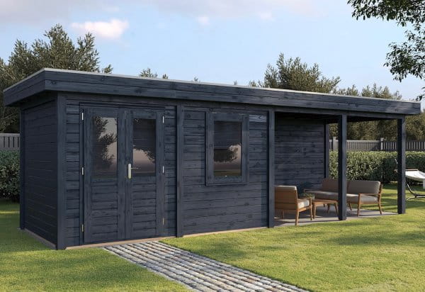 Lugarde Gartenhaus Hagen 764 x 250 cm schwarz