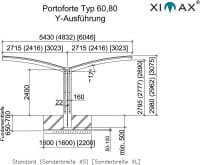 Ximax Carport Portoforte Typ 80 Y Grundriss