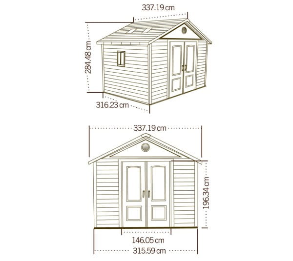 Kunststoff Gerätehaus King Size von Lifetime Grundriss
