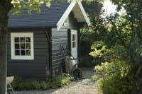 Lasita Maja Gartenhaus Freizeit- Gartenhaus Caroline Gold mit Schlafboden Carbongrau