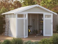 Kunststoff Gartenhaus Utility V 7,5 von Grosfillex weiss/graugrün