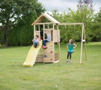 Wendi Toys Spielturm Biene Stelzenhaus Kletterturm inkl. Rutsche & Kletterwand