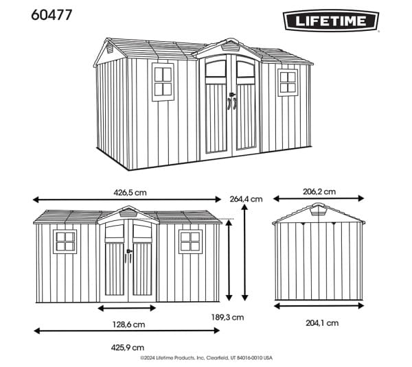 Lifetime Kunststoff Gartenhaus Kentucky Grundriss