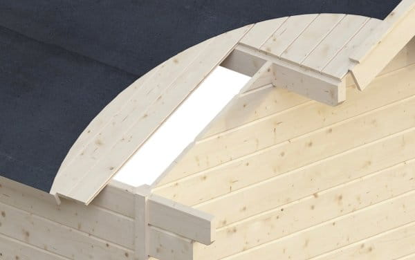 Dach 19 mm Profilschalung mit Nut und Feder inkl. 1 Lage Dachpappe zur Ersteindeckung