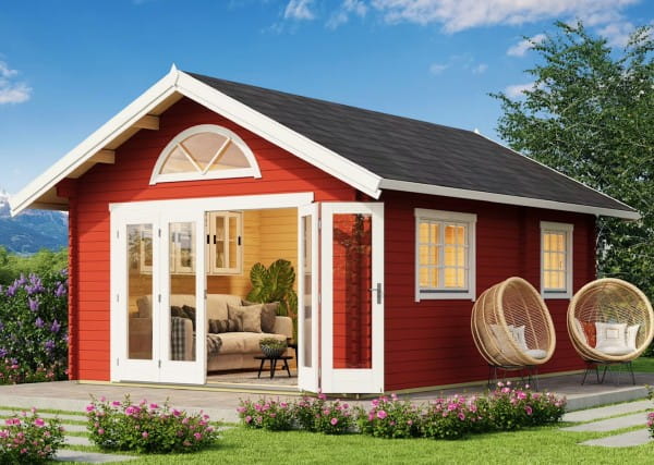 Lasita Maja Garten- und Freizeithaus Caroline 2.3 mit Schlafboden schwedenrot