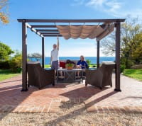 Paragon Outdoor Aluminium Pavillon Gazebo Modena 12 x 20 Espresso 360 x 623 cm