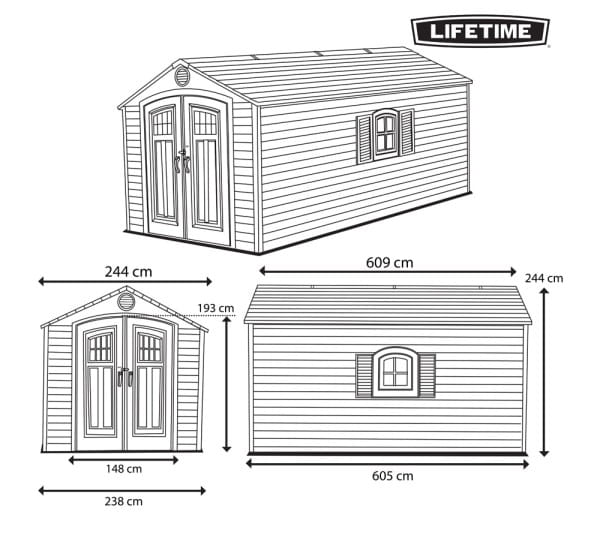 Kunststoff Lifetime Gartenhaus Giant Grundriss