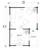 Gartenhaus Tahiti 70 von Lasita Maja Grundriss