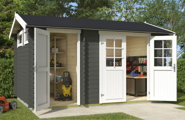 Gartenhaus William 380 x 250 cm Grüngrau von Lasita Maja