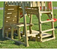 Wendi Toys Spielturm Flamingo Stelzenhaus Kletterturm inkl. Rutsche, Schaukel & Kletterwand