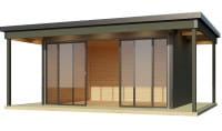 Lasita Maja Loggia Gartenhaus Domeo 4 Grüngrau