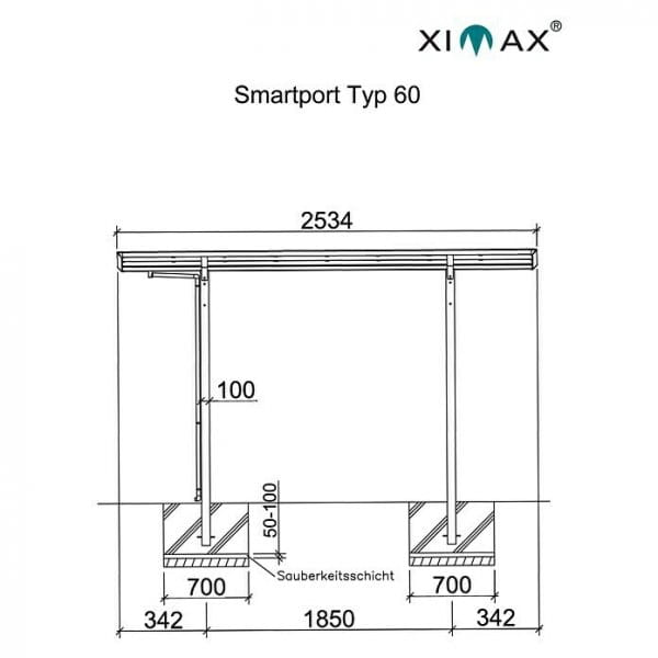 Ximax Design-Carport Smart Port 60 Vorderansicht