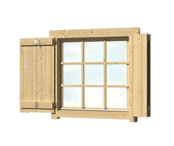 Beispielbild: Laden passend zum Einzelfenster (BxH: 88,2 x 88,2 cm) für das Gartenhaus Caroline