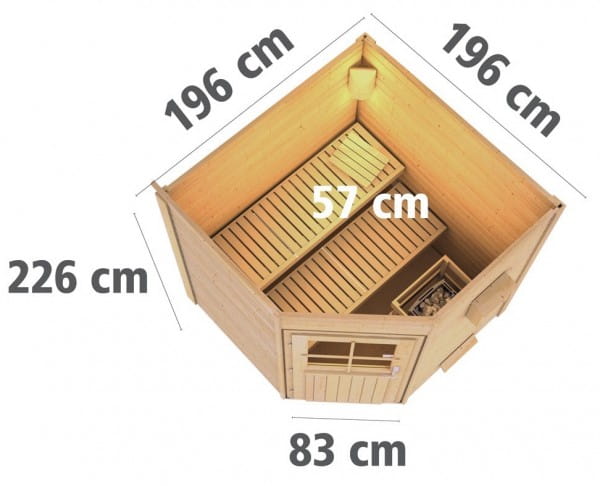 Woodfeeling Gartensauna Pirva Masse