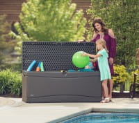 Lifetime Aufbewahrungsbox XXL Kissenbox Auflagenbox Carbongrau 495 L