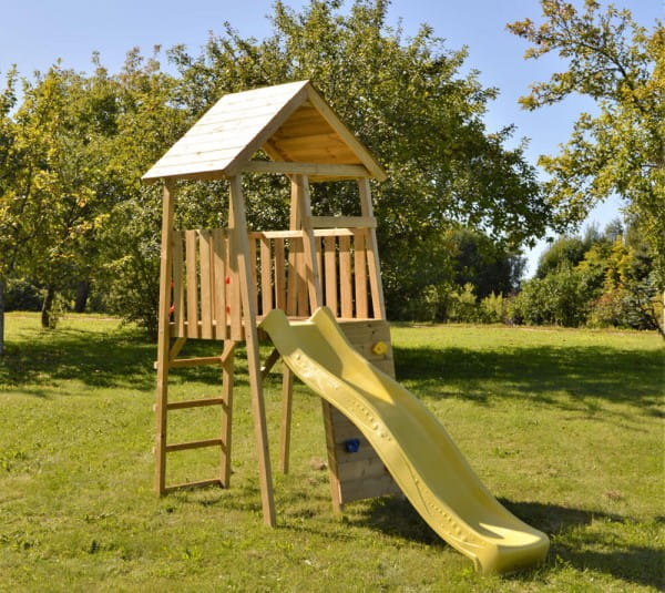 Wendi Toys Spielturm Falke Stelzenhaus Kletterturm inkl. Rutsche und Kletterturm