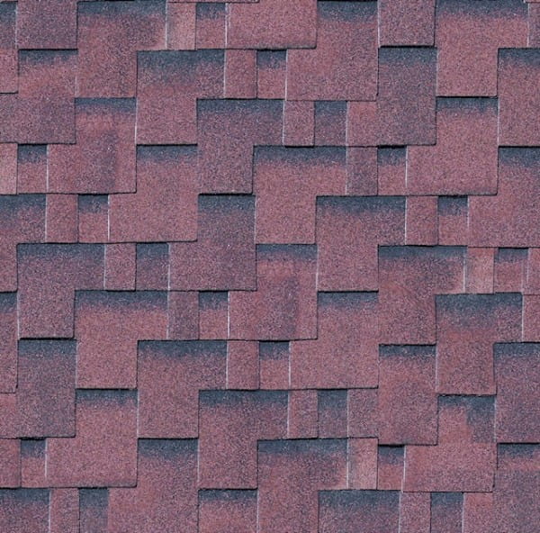 Karibu Asymmetrische Dachschindeln rot geflammt