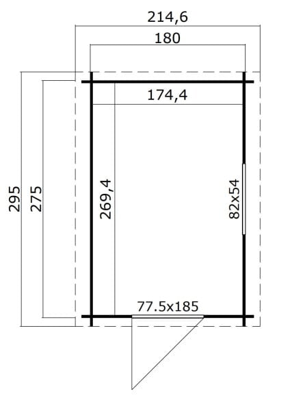 Lasita Maja Gartenhaus Jura 2 Grundriss