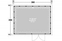 Telluria Metallgerätehaus Eleganto 3930 Grundriss
