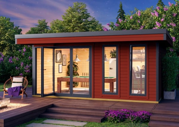 Lasita Maja Gartenhaus Domeo 8 Schwedenrot