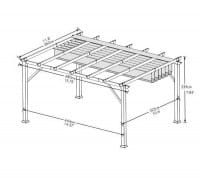 Paragon Outdoor Aluminium Pavillon Gazebo Modena 12x16 Espresso Masse