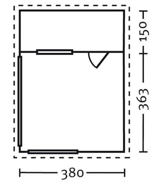 Gartenhaus Alicante 1, 380 x 513 cm
