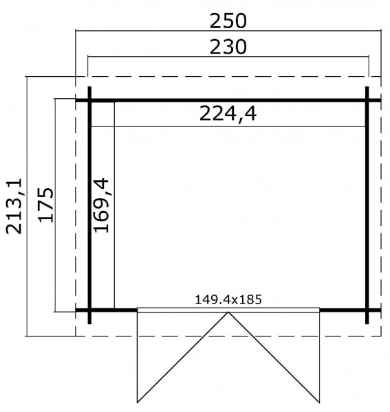 Lasita Maja Gartenhaus Indi 175 Grundriss