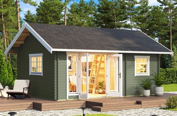Ferienhaus Caroline 2.1 mit Schlafboden grüngrau