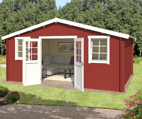 Blockbohlenhaus Udo 380 von Lasita Maja schwedenrot
