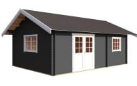 Lasita Maja Gartenhaus Freizeit- Gartenhaus Caroline Gold mit Schlafboden Carbongrau